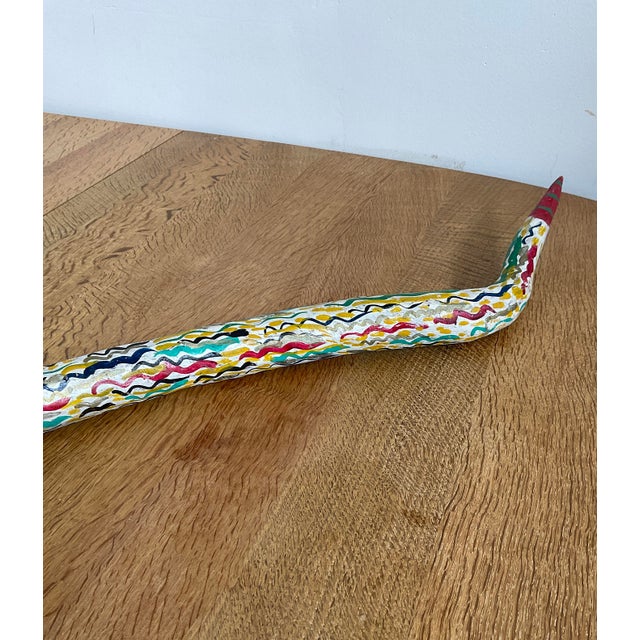 1970s 1970s Hand-Carved & Hand-Painted Wooden Folk Art Snake For Sale - Image 5 of 15