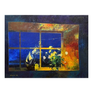 Michael Gorban, Candlelight, Large Hand Signed Giclee on Canvas, 30 X 39.5 In. Stretched For Sale
