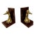 Vintage Brass Duck Head Bookends on Wood Bases For Sale