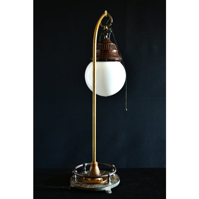 Art Deco 19th Century Industrial Welsbach Gas Table Lamp For Sale - Image 3 of 10