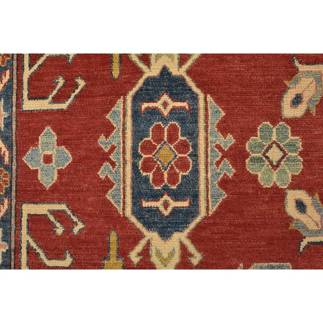 Kazak Rug 9’3” X 13’8” Red Wool Tribal Hand-Knotted Oriental Carpet For Sale - Image 10 of 14