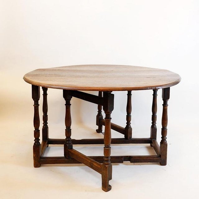 19th Century English Gate-Leg Table with Flaps and Turned Legs For Sale - Image 11 of 11