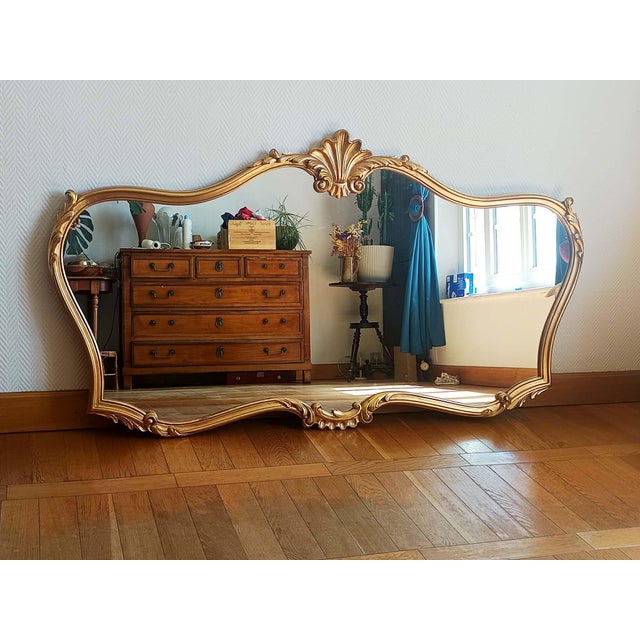 Large Louis XV Style Giltwood Mirror, 1970s For Sale - Image 15 of 15