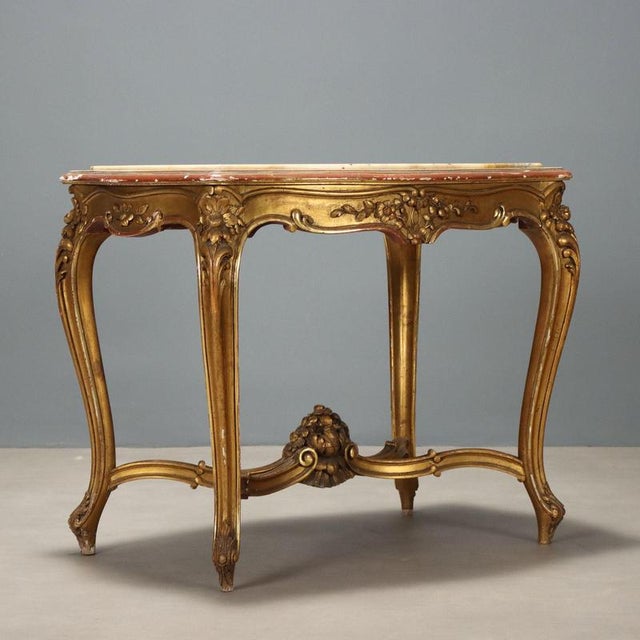 Goldenrod Baroque Style Coffee Table in Carved Wood For Sale - Image 8 of 9