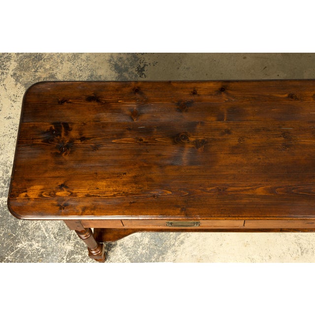Late 19th Century French Provincial Pine Draper’s Table or Kitchen Island For Sale - Image 4 of 18