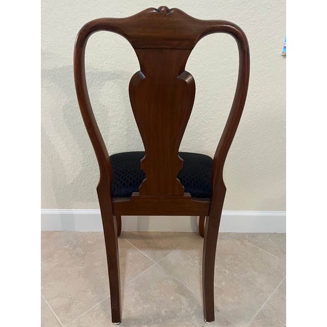 Wood Antique Hand Carved Queen Anne Walnut Chairs - Set of 4 For Sale - Image 7 of 18
