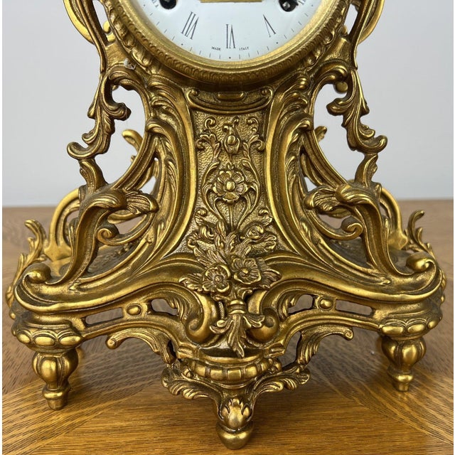 Vintage Style Clock in Brass For Sale - Image 5 of 14