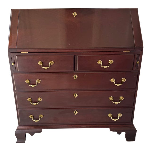 1990s Stickley Georgian Mahogany Secretary Desk For Sale