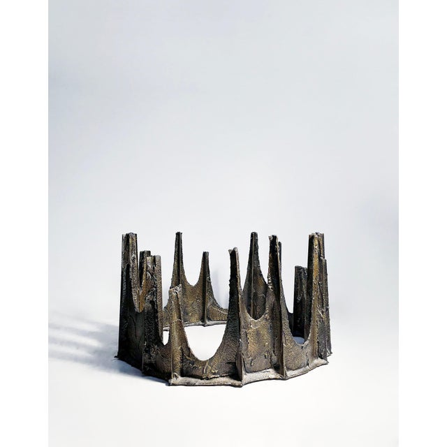 Paul Evans Mid-century Sculpted Bronze Stalagmite Round Coffee Table Comes with a round Glass Top not shown
