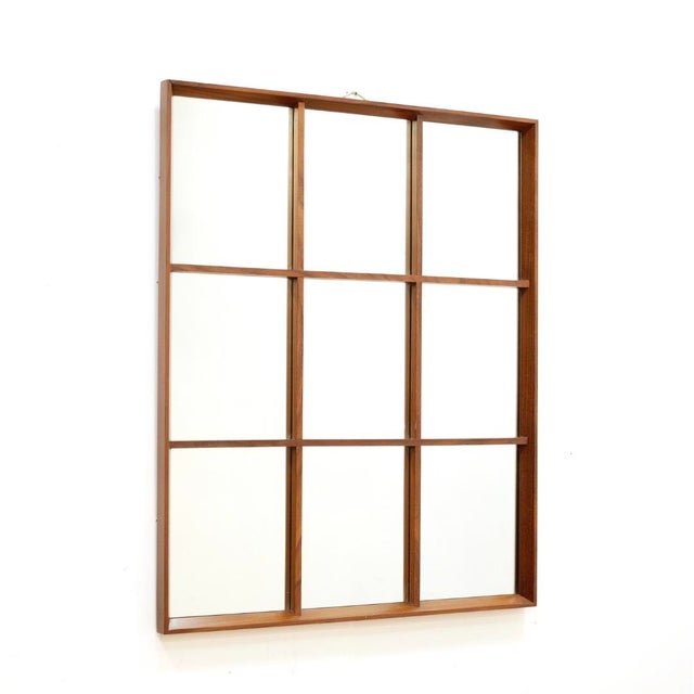 Mid-Century Modern Large Mid Century Teak Panel Wall Mirror For Sale - Image 3 of 8