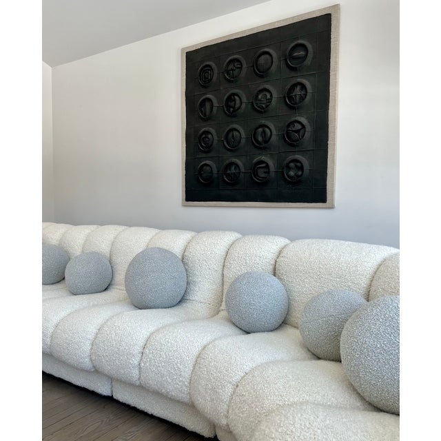 2020s Ball Pillow in Dedar Karakorum Gray Boucle- 10" For Sale - Image 5 of 6