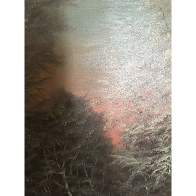 Gray Early 20th Century Winter Landscape Oil Painting by Ira Remsen, Framed For Sale - Image 8 of 13