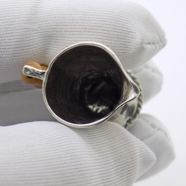 Silver Vintage Italian Handmade Genuine Silver Pitcher Figurine Dollhouse Miniature, Made in Arezzo (Ar, Tuscany, Italy) For Sale - Image 8 of 11