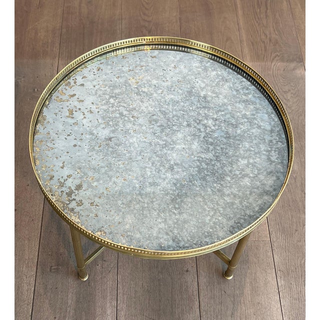 1940s Faux-Antiques Coffee Table with Mirrored Top by Maison Bagués For Sale - Image 6 of 12