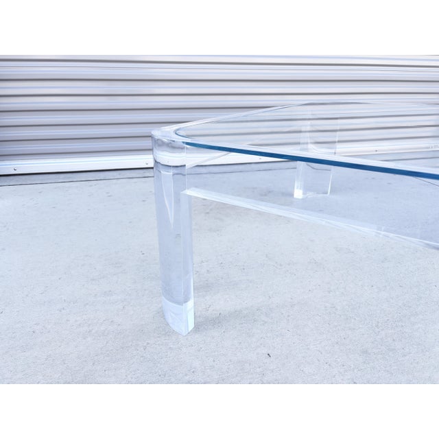 1970s Mid-Century Square Lucite Coffee Table by Les Prismatiques For Sale - Image 11 of 13
