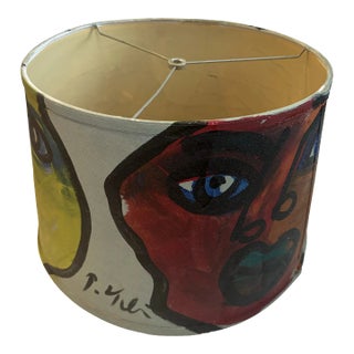Late 20th Century Peter Keil Painting on Lamp Shade For Sale