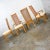 Stunning set of 4 modern campaign style dining chairs 2 Arm and 2 side chairs comprised of beautiful light hardwood, radio...