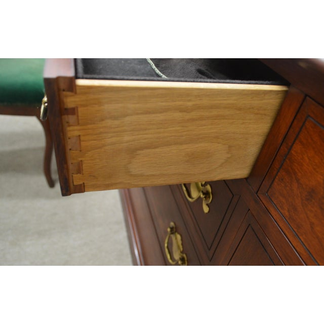 Henkel Harris Cherry Breakfront China Cabinet For Sale - Image 9 of 11