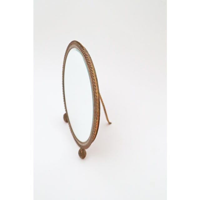 French Gold Decorated Table Mirror, 1960s For Sale - Image 3 of 14