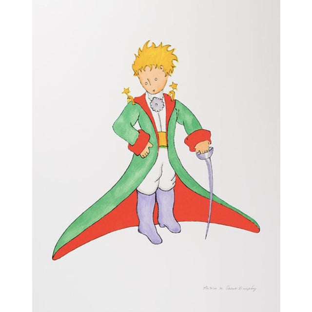 Antoine de Saint-Exupéry, The Little Prince in a Long Coat, Lithograph For Sale