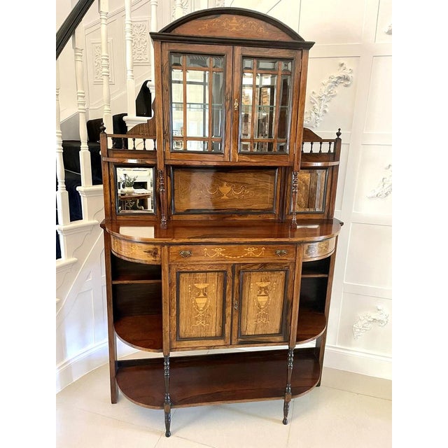 Antique Victorian Inlaid Rosewood Side Cabinet For Sale - Image 14 of 14