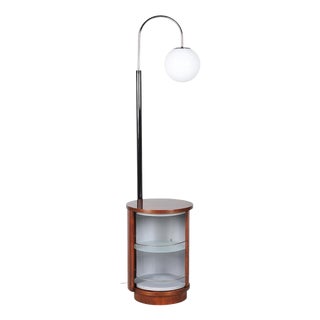 Art Deco Walnut Floor Lamp attributed to Jindřich Halabala for UP Závody, Czechoslovakia, 1920s For Sale