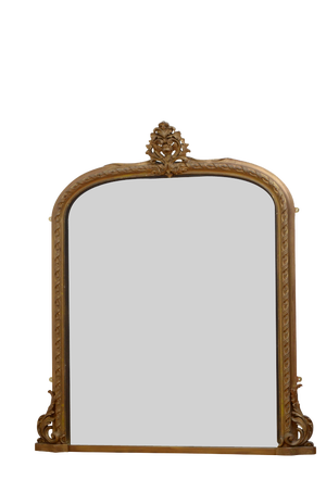 Large Antique Gilded Wall Mirror, 1850