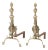 Pair of English Regency Etched Brass Andirons For Sale
