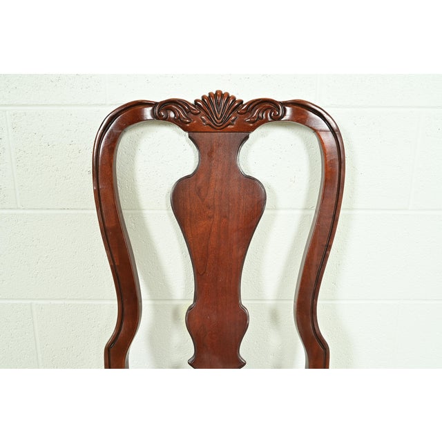 Thomasville Chippendale Carved Cherry Wood Dining Chairs, Set of Four For Sale In South Bend - Image 6 of 13