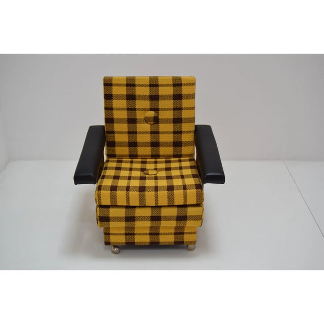 1970s MId-Century Armchair with Wheels, 1970s For Sale - Image 5 of 12
