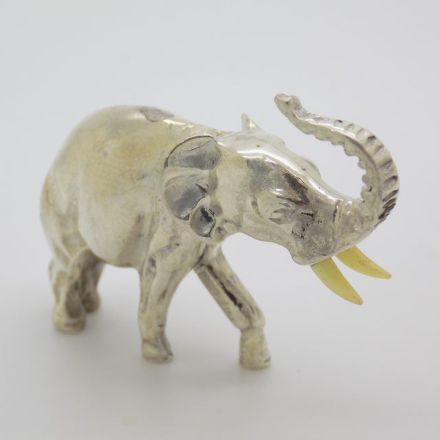 1960s Vintage Italian Handmade Genuine Sterling Silver 925 Elephant Figurine, 1960s For Sale - Image 5 of 12