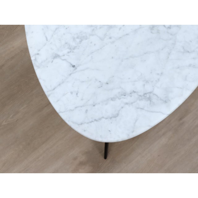 Brown Mid-Century Tripod Coffee Table with Marble Top, 1950s For Sale - Image 8 of 13