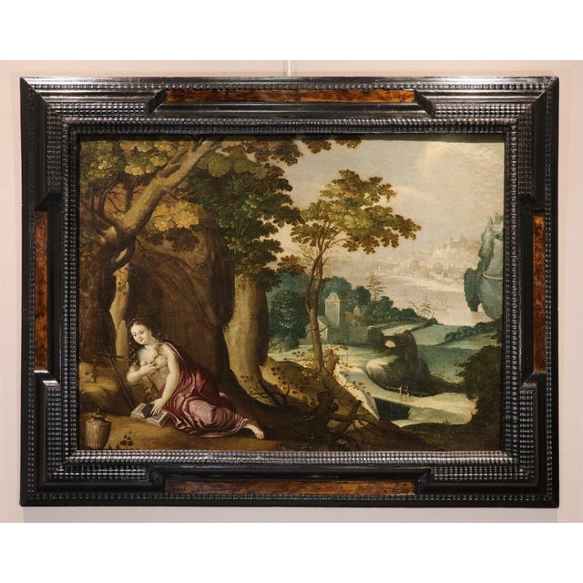 Workshop of Paul Bril, Landscape with Mary Magdalene, 1640, Oil on Canvas For Sale - Image 16 of 16