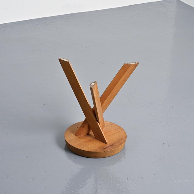 Brown Vintage Elm S31 Stool by Pierre Chapo, 1980 For Sale - Image 8 of 12