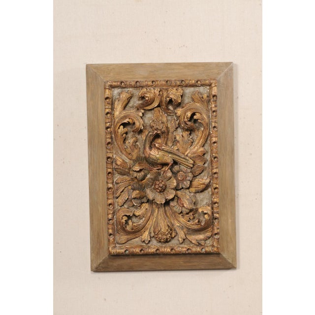 French Floral & Bird Carved Plaque, 19th Century For Sale - Image 9 of 9
