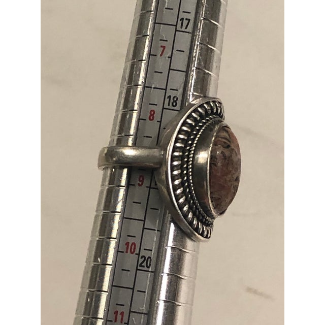 Vintage Agate Sterling Ring With Rope Detail (Size 8.75) For Sale - Image 9 of 11