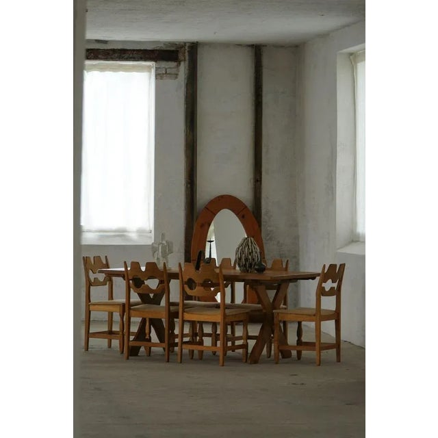 1950s Mid-Century Modern Chairs in Oak & Hessian attributed to Henning Kjærnulf, 1950s, Set of 6 For Sale - Image 5 of 18
