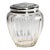 Wonderful Large Antique Sterling Silver Crystal Vanity Jar Edwardian Faceted Dresser Cut Crystal For Sale