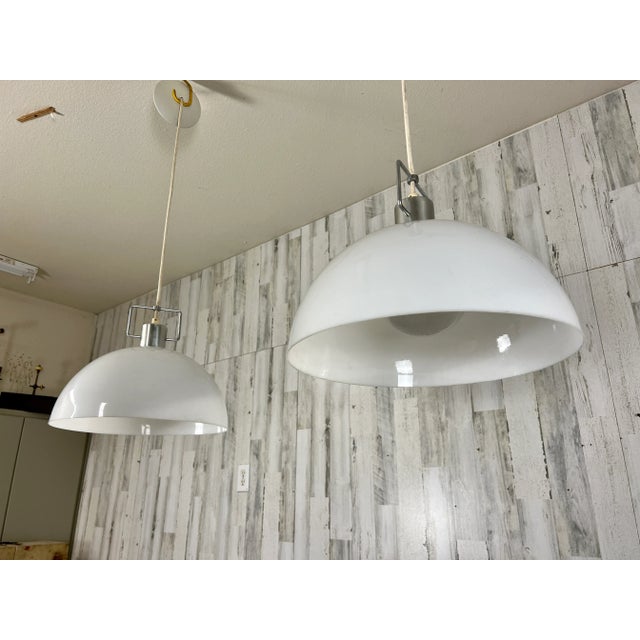 1960s Lightolier Dome Pendants - a Pair For Sale - Image 5 of 12
