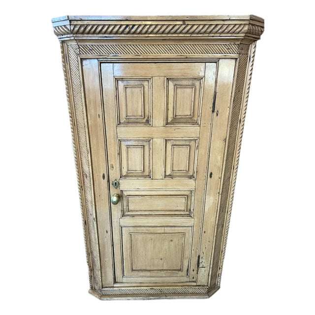 Antique Pine Hanging Corner Cabinet For Sale
