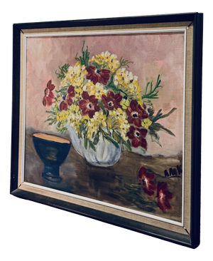 Ann-Marie Klostergaard, Floral Still Life, 1960s, Oil Painting