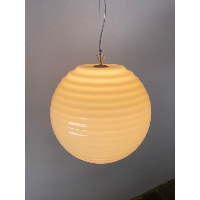 Vintage Modulo S40 Amber Murano Ceiling Lamp by Toso - Massari for Leucos, 1990s For Sale - Image 9 of 16