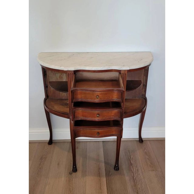 Scarce 18th Century French Louis XV Period Walnut Tambour Door Sideboard For Sale In Dallas - Image 6 of 13