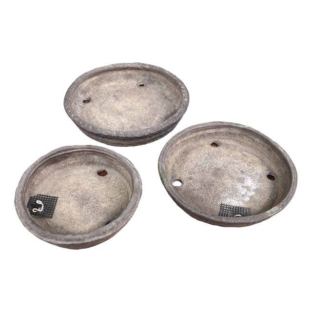 Vintage Round Bonsai Pots, Japan, 1950s, Set of 3 For Sale