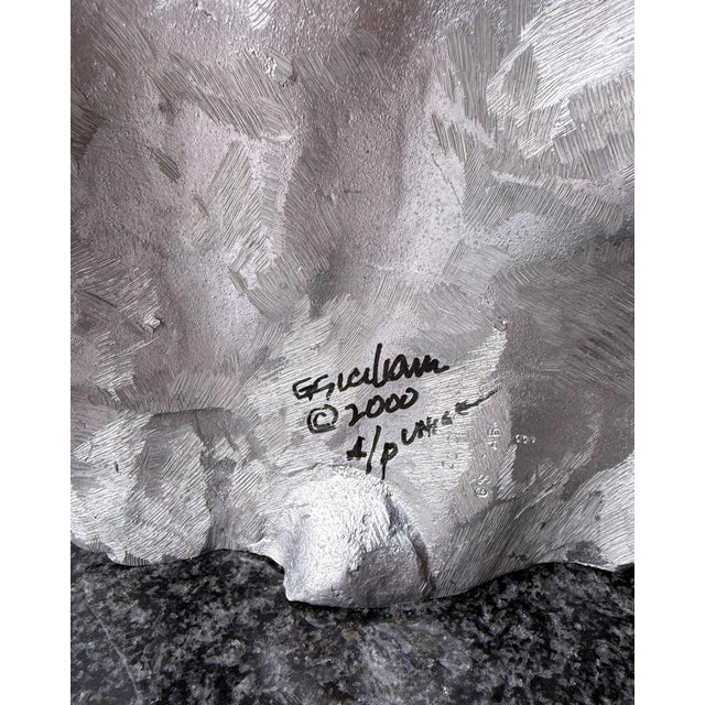 “Torso Aluminum Softly” Contemporary Abstract Sculpture, Silver Gray Cast Aluminum on Granite, by Gerald Siciliano For Sale - Image 4 of 4