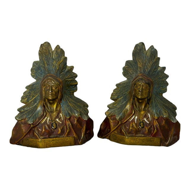 アンティーク雑貨 Indian Chief Chalkware Bookend アンティーク雑貨 Indian Chief Chalkware Bookend Vintage