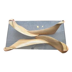 Sculptural Wood + Glass Cocktail Table by Scott Jaster C1989
