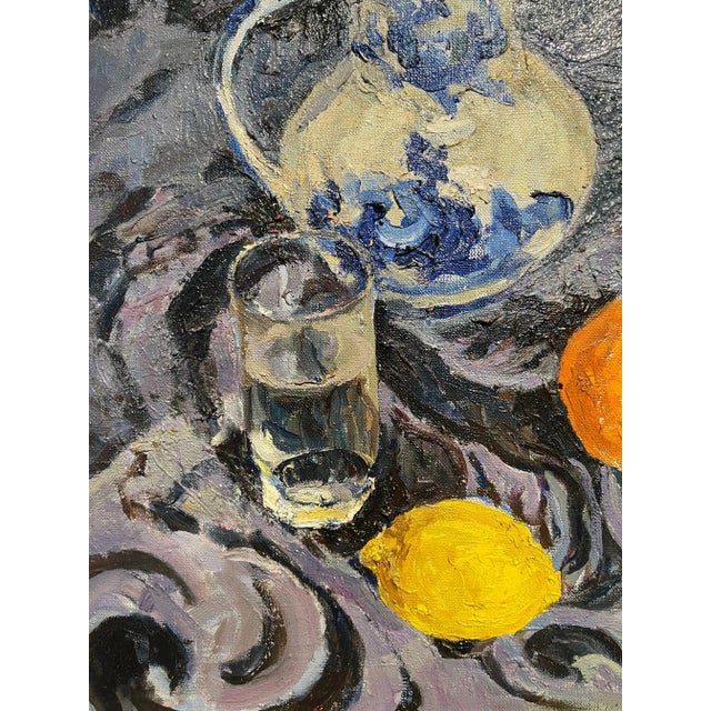 Maya Kopitzeva, Still Life with Lemon and Oranges, Oil, 1990s For Sale - Image 4 of 8