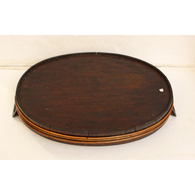 Early 19th Century Circa 1800 Georgian Period English Oval Wooden Serving Tray For Sale - Image 5 of 5