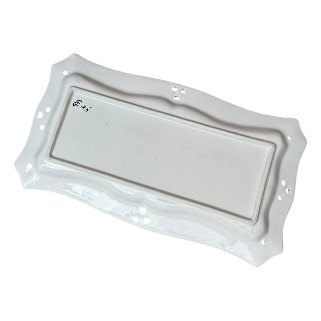 Vintage Majolica Poinsettia Serving Tray / Platter From Portugal For Sale - Image 10 of 11